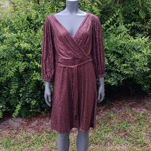 DKNY LADIES V NECK LUXURY SEQUENCE FORMAL DRESS